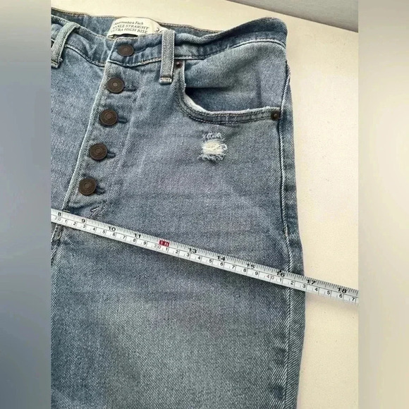 Abercrombie‎ & Fitch Ankle Straight Ultra High Rise Button Fly Jeans Sz 26 - Picture 10 of 11